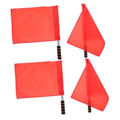 Veemoon Handfahne 4Pcs Schiedsrichter Flag Spur Feldwettbewerb Handflagge Zündflagge Schwammgriff für Fu?Ball- Volleyball- Fu?ballwettbewerbsvorr?te (Rot) Fußballschiedsrichter Fahnen von Veemoon