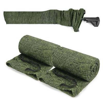 VicBre Silikon Behandelt Knit Gun Socke mit Kordelzugverschluss,119,4 x15,2 cm Gewehrsocke für Gewehre und Schrotflinten mit Zielfernrohr(Fluoreszierendes Grün - 2 Stück) von VicBre