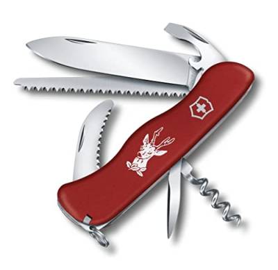Victorinox Schweizer Taschenmesser, Hunter, Jagdtaschen Messer, Swiss Army Knife, 12 Funktionen, Korkenzieher, Kapselheber, Feststellklinge von Victorinox