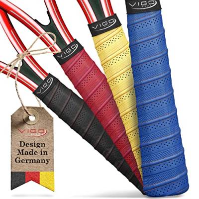 VIGO SPORTS selbstklebendes Griffband mit luftdurchlässiger Perforierung für idealen Grip bei schwitzenden Händen I Griffband Tennisschläger für einfache Montage I für Tennis, Badminton und Squash von VIGO SPORTS