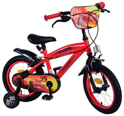 Volare Kinderfahrrad Kinderfahrrad Disney Cars für Jungen 14 Zoll Kinderrad in Rot Fahrrad von Volare