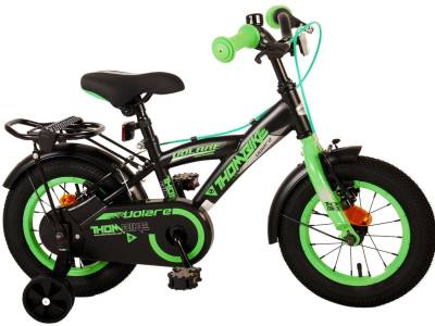 Volare Kinderfahrrad Kinderfahrrad Thombike für Jungen 12 Zoll Kinderrad in Schwarz Grün von Volare