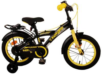 Volare Kinderfahrrad Kinderfahrrad Thombike für Jungen 14 Zoll Kinderrad in Schwarz Gelb von Volare