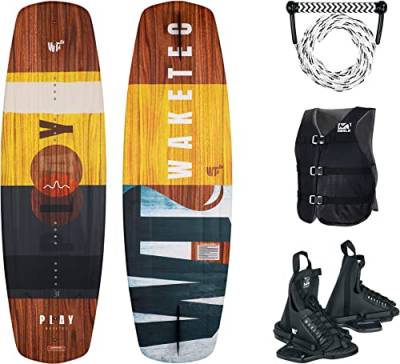 Waketec Wakeboard Komplett-Set Play STD, Bindung Onset, Leine Combo, Weste Sportsman von Waketec