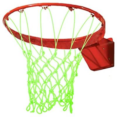 WANGCL Basketballnetz, leuchtet im Dunkeln, 12 Schlaufen, Standardgröße, strapazierfähig, Ersatz, leuchtend, tragbar, sonnenbetrieben, Basketballnetz von WANGCL