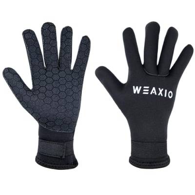WEAXIO Neoprenhandschuhe Tauchhandschuhe 3mm Männer Frauen, Thermohandschuhe Premium Neopren Winter Handschuhe Schwimmhandschuhe Stretch Anti Rutsch Wasser Winter Handschuhe von WEAXIO