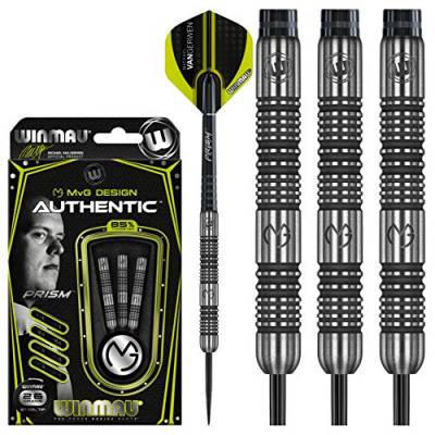 WINMAU Michael Van Gerwen MvG Authentic 26g Profi Wolfram Steeltip Dartpfeile Set mit Flights und Schäfte von WINMAU