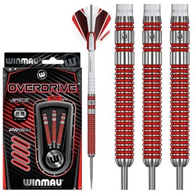 WINMAU Overdrive 22g Profi Wolfram Steeltip Dartpfeile Set mit Flights und Schäfte von WINMAU