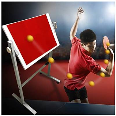 38 Zoll großes Tischtennis-Rebounder-Board, tragbare stehende Ping-Pong-Springback-Maschine, Trainingsgerät für Kinder/Erwachsene (Farbe: mit 6 Gummis) von WJYLM