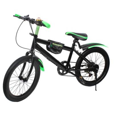 WOLEGM 20 Zoll KinderFahrrad, Mountainbike mit Federgabel, City Fahrrad Scheibenbremse Bike, für Mädchen und Jungen， Grün von WOLEGM