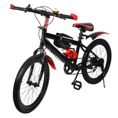 WOLEGM 20 Zoll KinderFahrrad, Mountainbike mit Federgabel, City Fahrrad Scheibenbremse Bike, für Mädchen und Jungen， Rot von WOLEGM