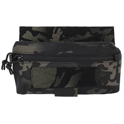 WarmHeartting Tactical Mini Drop Dump Beutel mit Klettverschluss Sub Bauchtragetasche Tasche zum Aufhängen Gebrauchstasche für Chest Rig, Camouflage von WarmHeartting