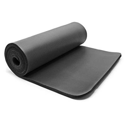 LUXTRI Yogamatte schwarz 190x100x1,5cm Turnmatte Gymnastikmatte Bodenmatte rutschfest extradick von Wiltec