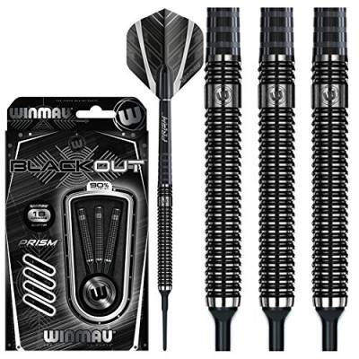 WINMAU Blackout 18g Softip Profi Wolfram Dartpfeile Set mit Flights und Schäfte von WINMAU