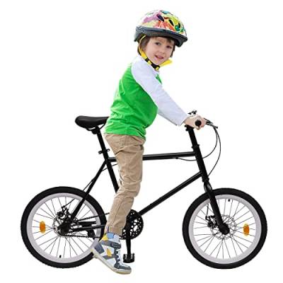 20 Zoll Kinderfahrräder ab 5 Jahre Kinder Fahrrad - Premium Jugendrad, Doppel Scheibenbremse, Sitzhöhe einstellbar mit Wasserflaschenhalter für Mädchen und Jungen,Kinder Schwarz von Xigner