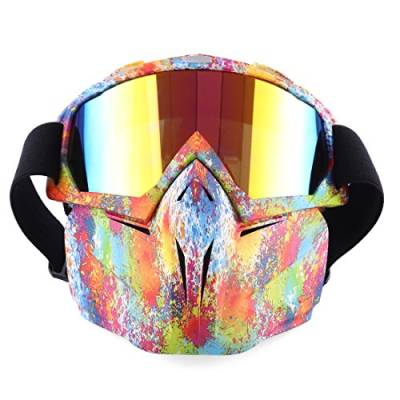 YAKI Taktische Maske CS Airsoft Paintball Full Face Gesichtsmaske mit Schutzbrille Maskenfür Nerf, Bunt, 5 x 18 18,5 cm von YAKI