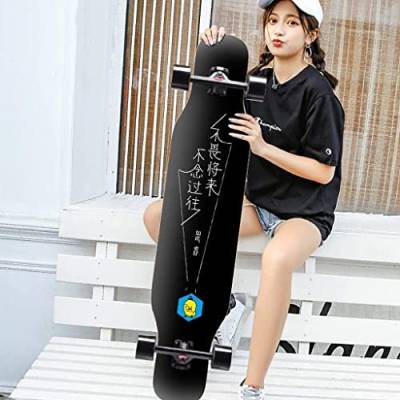 43"x8" Profi-Skateboards für Anfänger, komplettes 8-lagiges Ahorn-Standard-Longboard, Double-Kick-Concave-Deck-Tricks-Deck, für Kinder, Jugendliche und Erwachsene von YDAWRY