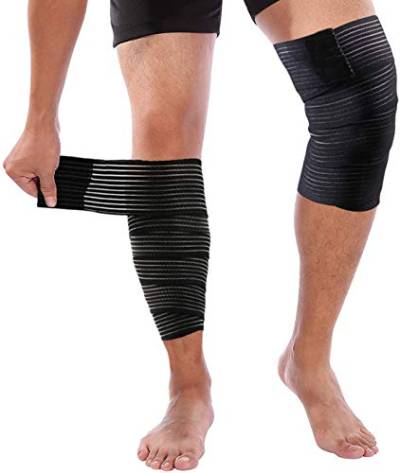 1 Paar Kompressions-Kniebandage, elastisch, für Gewichtheben, Kniebeugen, Fitness-Gurt, Kniescheibe, Beine, Oberschenkel, Wade, Schienbeinstütze, Sehnenscheidenentzündung, Schmerzlinderung von YJZQ