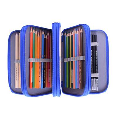 YJZQ Federmappe Oxford Schüleretui 72 Slots Stiftemappe Super Große Schlamperbox für Buntstifte Bleistifte(Bleistifte sind Nicht enthalten) von YJZQ
