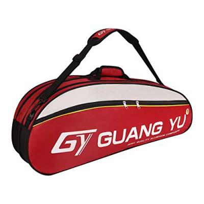 YJZQ Sportrucksack Tennisrucksack Tragbar Tennistasche Wasserdicht Groß Badminton-Rucksack Schlägertasche für bis zu 6 Schläger + Zubehör + Schuhe von YJZQ