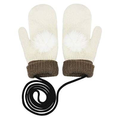 YJZQ Winter Handschuhe Damen Fingerlos Fäustlinge mit Daumen Warm Fausthandschuh Outdoor Skifahren Handwärmer von YJZQ