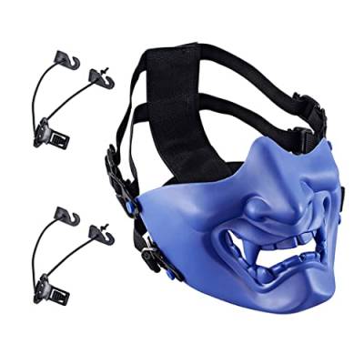 Taktische halbe Gesichtsmaske, Airsoft Schutzmaske für Halloween, CS BB, Paintball, Jagd, Schießen, Kostüm, Party (Blau Stil 2) von Yzpacc