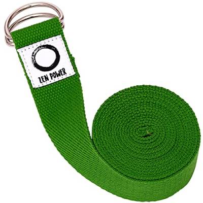 Zen Power Yoga Strap, natürlicher Yoga Gurt aus 100% Baumwolle, max. Länge 250 cm, Dehnungsgurt, widerstandsfähig, flexibel einstellbar, Yoga-Zubehör, Dehnungshilfe für Gymnastik und Fitness von Zen Power