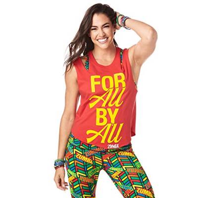 Zumba Fitness Damen Unisex Workout Tank Top with Fashion Print Tanktops, Viva La Red, XL/XXL von Zumba Fitness