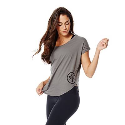 Zumba Fitness Damen WT Top Zebra Say What Tee, Go for Gunmetal, XS von Zumba Fitness