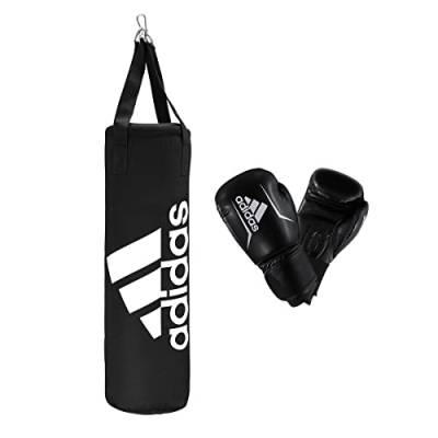 adidas Unisex Jugend Youth Boxing Boxset, Schwarz, Boxsack: 75 x 30 cm - Boxhandschuhe 8 oz EU von adidas