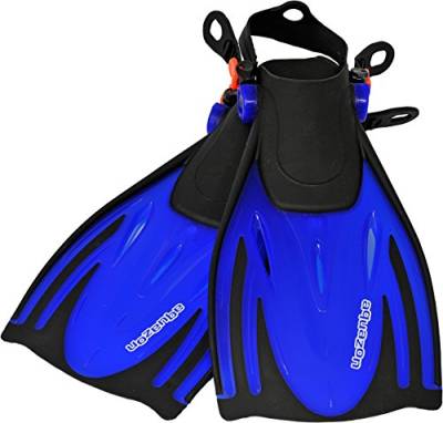 AQUAZON Alicante Verstellbare Flossen, Schnorchelflossen, Taucherflossen, Schwimmflossen für Kinder und Erwachsene zum Schnorcheln, Schwimmen, Farbe:Blue, Größe:32/37 von aquazon