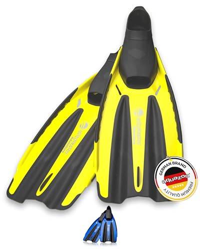 AQUAZON Adventure professionelle Flossen, Schnorchelflossen, Taucherflossen, Schwimmflossen für Erwachsene, Farbe:Yellow, Größe:40/41 von aquazon