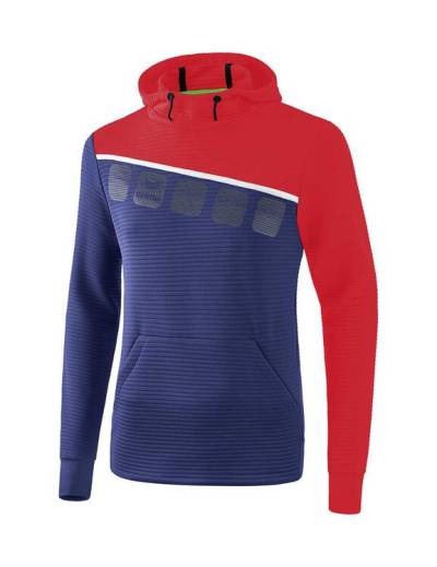 Erima 5-C Kapuzensweat Erwachsene new navy/rot/wei? 1071907 Gr. L