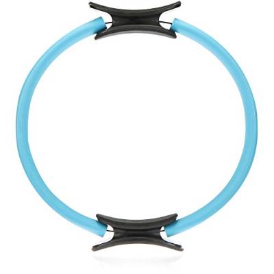 com-four® Pilatesring - Widerstandsring für Yoga und Pilatestraining - Fitnessgerät für Oberschenkel und Arme - Durchmesser 38 cm (01 Stück - schwarz/blau) von com-four