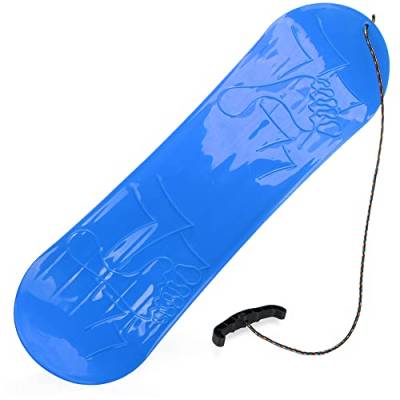 com-four® Snowboard Pistenrutscher in blau, Schnee-Gleiter mit Zugseil und Handgriff, Schneeflitzer (01 Stück blau - Snowboard) von com-four