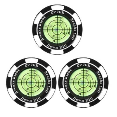 coserori 3-Teiliger Golfballmarker mit Hochpräzisem, Tragbarem Putting-Grün-Lesegerät, Golf-Marker-Clip, Grüne Lese-Trainingshilfe von coserori