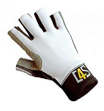 crazy4sailing Damen Herren Segelhandschuhe Racing - 5 Finger-frei, Farbe:weiß, Größe:XL von crazy4sailing