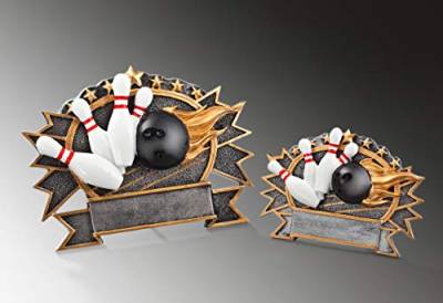 eberin · Bowling-Pokal, Große-Resin-Plakette Bowling, bunt, mit Wunschtext, Größe 15,5 cm von eberin
