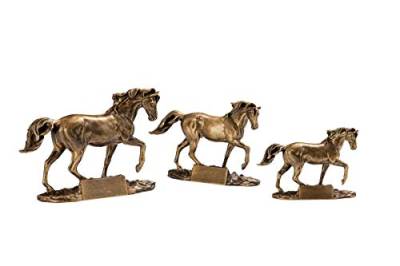 eberin · Reitsport-Pokal, Resinfigur Pferd, altgold Bronze, mit Wunschtext, Größe 13 cm von eberin
