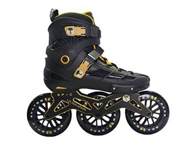 Epic Skates 125 mm Engage 3-Rad Inline Speed Skates, Herren, schwarz/goldfarben von Epic Skates