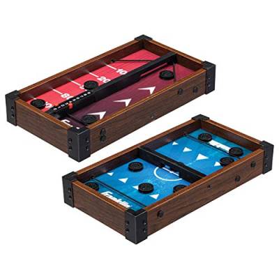 Franklin Sports Shuffleboard and Sling Puck Game - Slingshot Hockey and Shuffleboard Set with Pucks and Game Boards - 8 Mini Pucks and Slings Included von Franklin Sports