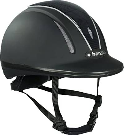 horze Pacific Reithelm Verstellbarer Helm VG1 Defenze, Schwarz/Schwarz(BL/BL), XS-S von HORZE