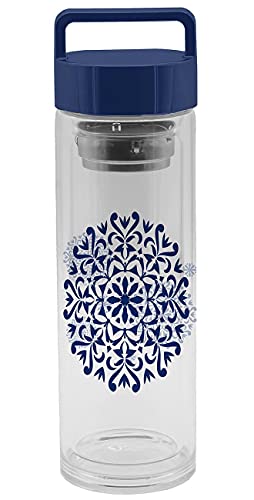 infinite by GEDA LABELS (INFKH) Unisex Jugend Glasflasche mit Teesieb Trinkflasche, bunt, 400ml von infinite by GEDA LABELS (INFKH)