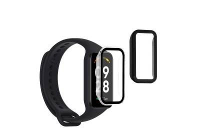 kwmobile Smartwatch-Hülle 2x Hülle für Xiaomi Redmi Smart Band 2, Fullbody Fitnesstracker Glas Cover Case Schutzhülle Set von kwmobile