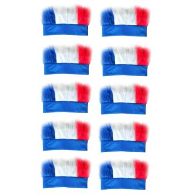 lehua 10 Stück Blau-Weiß-Rote Kopfbedeckungen, Universelle Spiel-Requisiten für Fußballspiele, Festivalveranstaltungen, Spiele 2024 von lehua