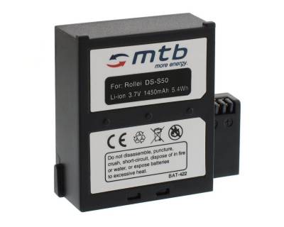 mtb more energy [BAT-422 - Li-Ion] Kamera-Akku kompatibel mit Akku-Typ Rollei DS-SD50 1450 mAh (3,7 V), passend für: Rollei Bullet Actioncam 6S WiFi, 7S WiFi… von mtb more energy