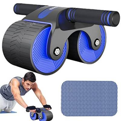 Automatische Bouncing abdominalen Rad, Dual-Rad abdominalen Rad mit Knie-Pad, abdominalen Übung Maschine mit Rollen für Basic Training (blau) von mumisuto
