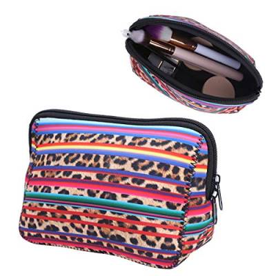 Make-up-Tasche, 2pcs Leopard Printed Pattern Outdoor Travel Neopren Kosmetiktasche Make-up-Etui Tasche Tragbare Handtasche Organizer(Nummer 6) von mumisuto