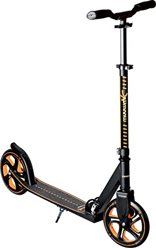 muuwmi Aluminium Scooter Pro – Tretroller, 215 mm, ABEC 7, für Kinder und Erwachsene, GS-geprüft, höhenverstellbar, orange von muuwmi