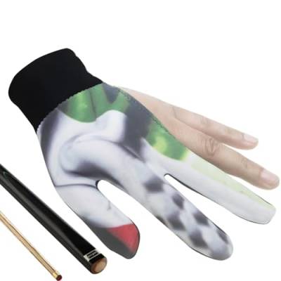 puzzlegame Pool-Handschuhe,Pool-Handschuhe für die linke Hand, 3-Finger-Handschuhe für die linke Hand für Billard, Rutschfeste Sporthandschuhe mit offenen Fingern, hochelastische Pool-Queue-Handschuhe von puzzlegame